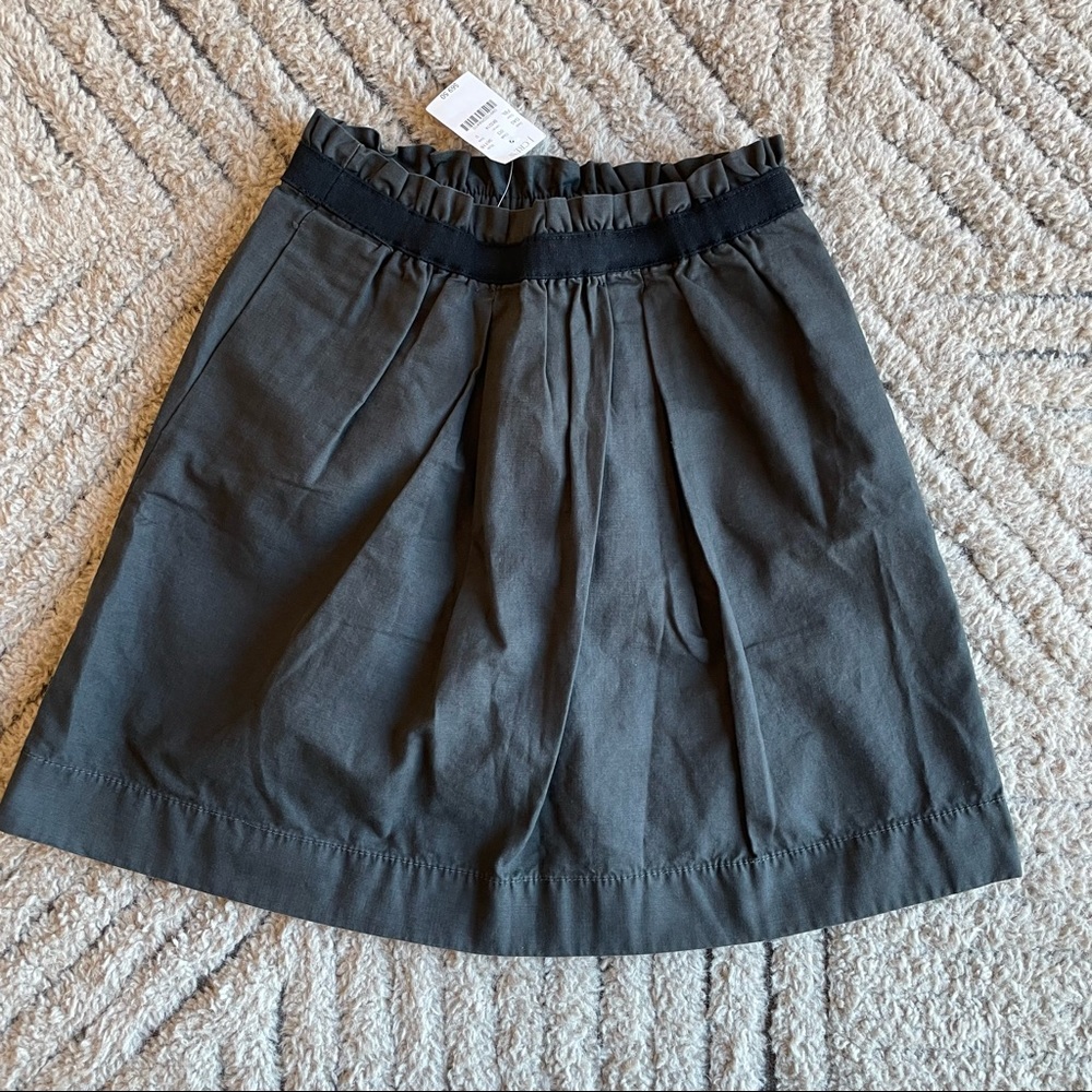 NWT J.Crew Cotton Skirt Size 0 Dark Grey/Black